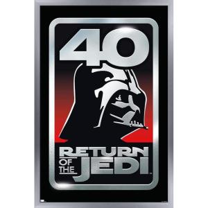 imageTrends International Star Wars Return of the Jedi  40th Vader Logo Wall Poster 34L x 224W Premium Unframed VersionSilver Framed Version