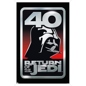 imageTrends International Star Wars Return of the Jedi  40th Vader Logo Wall Poster 34L x 224W Premium Unframed VersionWhite Framed Version