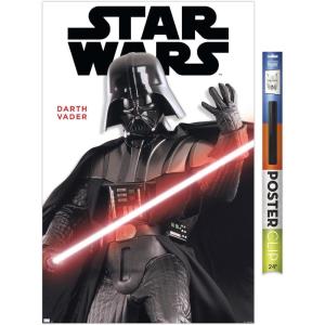 imageTrends International Star Wars Saga  Darth Vader Feature Series Wall Poster 34L x 224W Premium Unframed VersionPremium Poster  Clip Bundle
