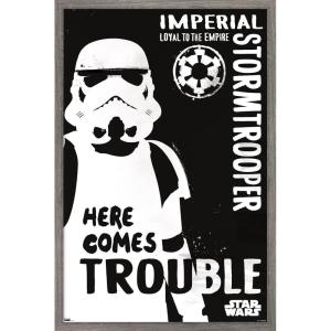 imageTrends International Star Wars Saga  Stormtrooper Trouble Wall Poster 34L x 224W Premium Unframed VersionBarnwood Framed Version