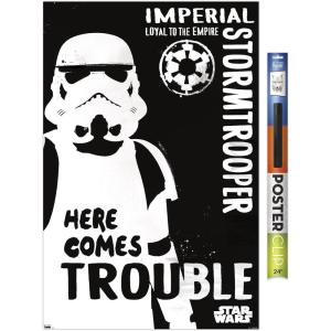 imageTrends International Star Wars Saga  Stormtrooper Trouble Wall Poster 34L x 224W Premium Unframed VersionPremium Poster  Clip Bundle