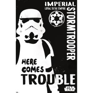 imageTrends International Star Wars Saga  Stormtrooper Trouble Wall Poster 34L x 224W Premium Unframed VersionPremium Unframed Version