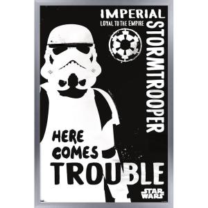 imageTrends International Star Wars Saga  Stormtrooper Trouble Wall Poster 34L x 224W Premium Unframed VersionSilver Framed Version