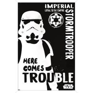 imageTrends International Star Wars Saga  Stormtrooper Trouble Wall Poster 34L x 224W Premium Unframed VersionWhite Framed Version