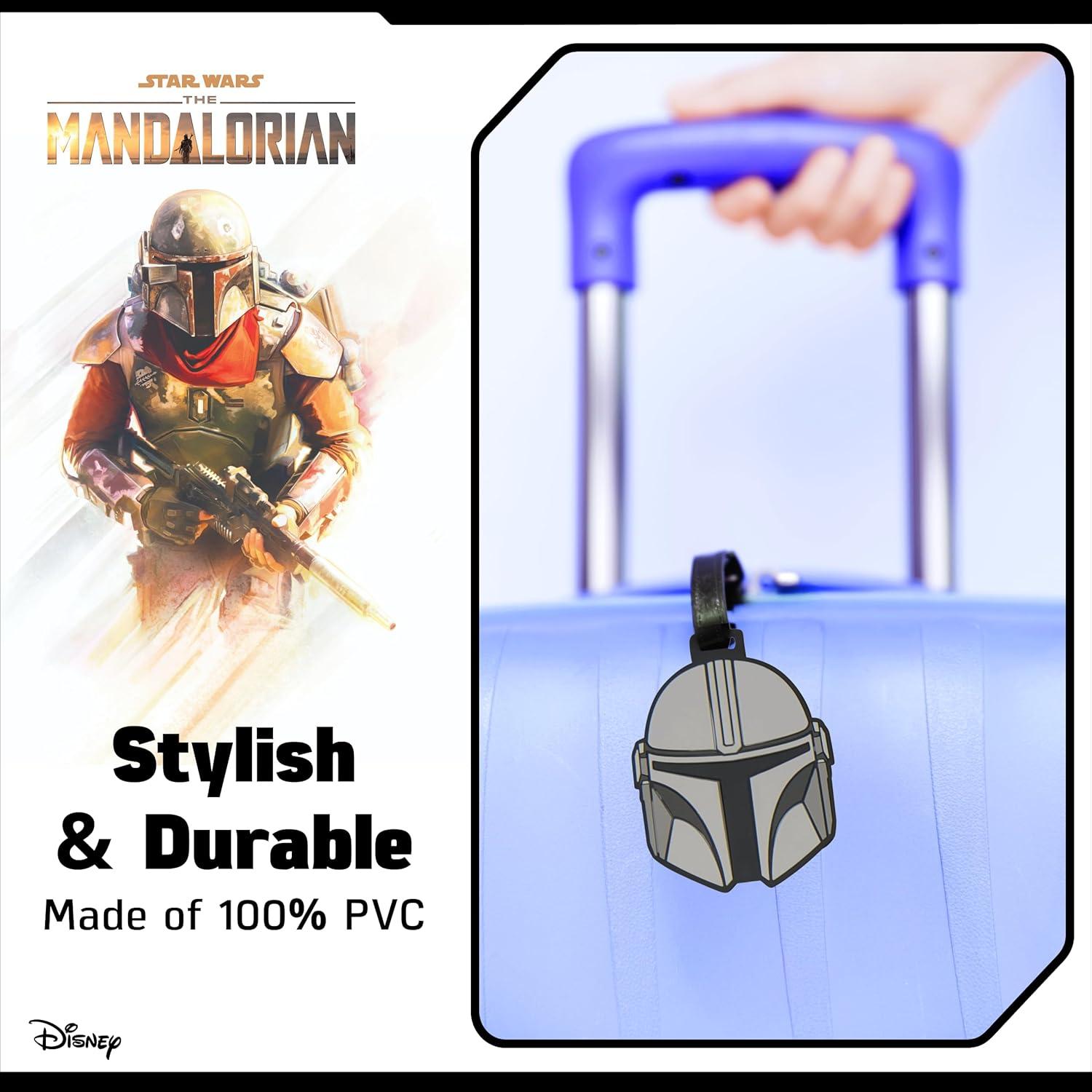 imageFUL Star Wars The Mandalorian 2Piece Suitcase ID Tag Set with Adjustable Straps Grogu and Mando Multi One SizeGrogu and Mando