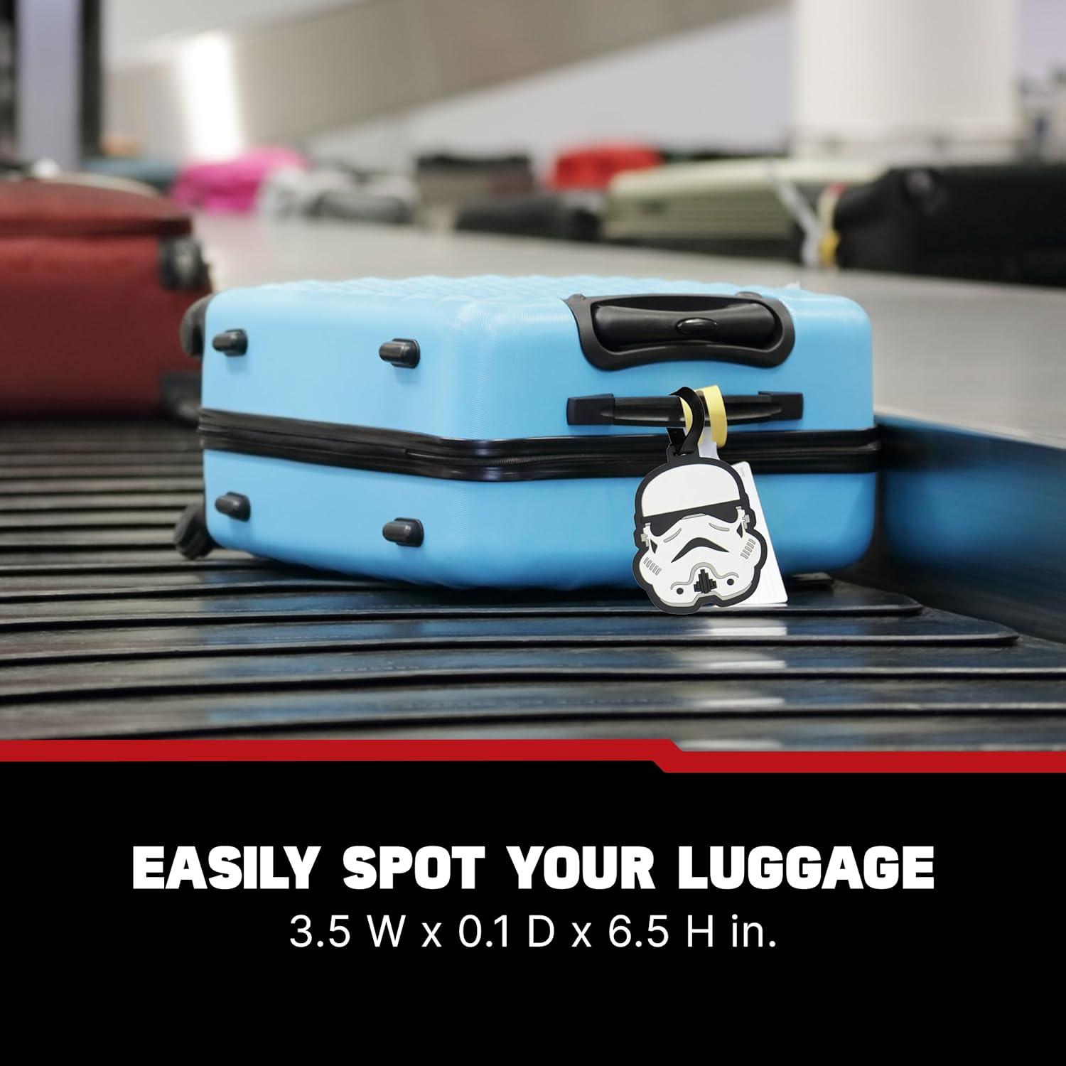 imageFUL Star Wars The Mandalorian 2Piece Suitcase ID Tag Set with Adjustable Straps Grogu and Mando Multi One SizeStorm Trooper and Death Star
