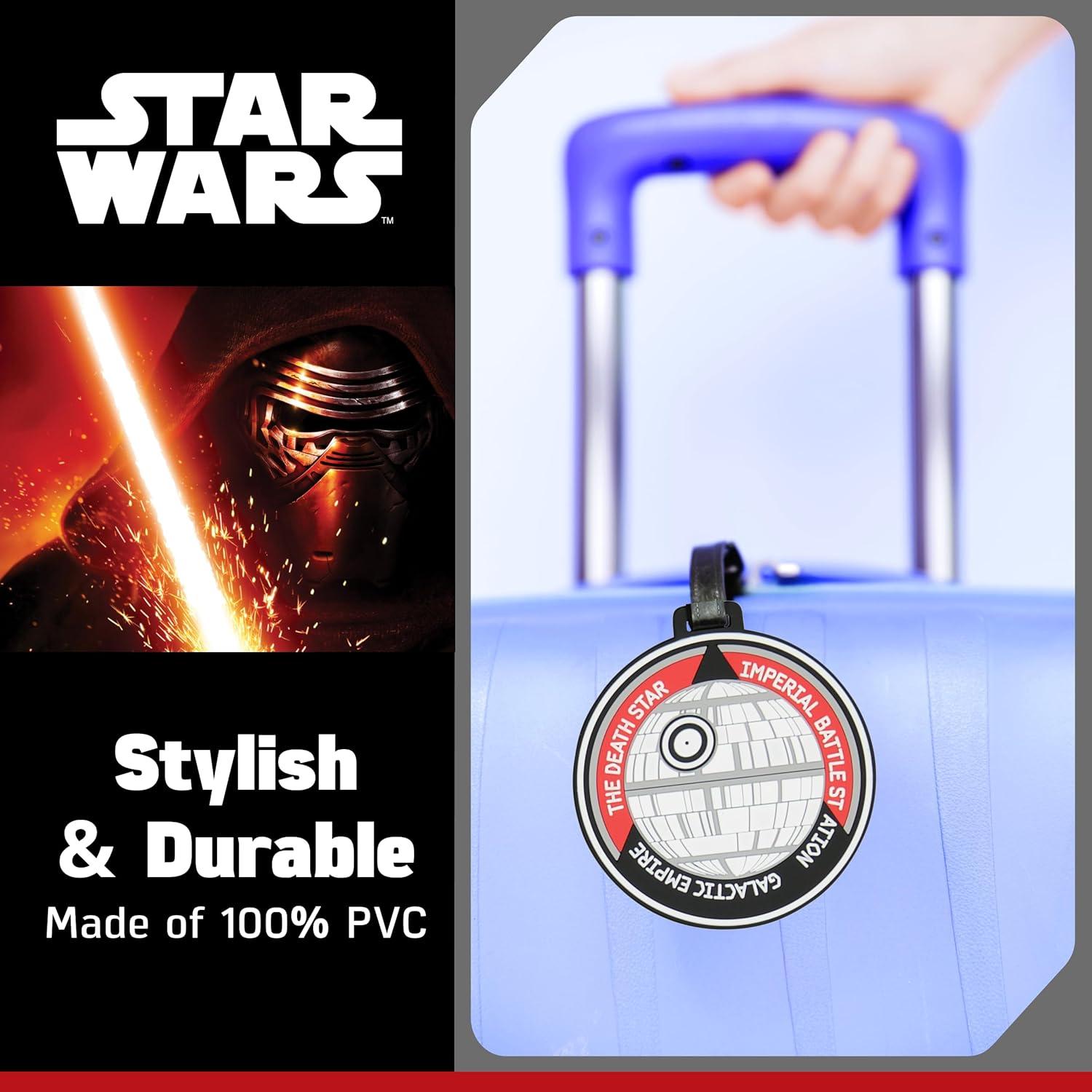imageFUL Star Wars The Mandalorian 2Piece Suitcase ID Tag Set with Adjustable Straps Grogu and Mando Multi One SizeStorm Trooper and Death Star