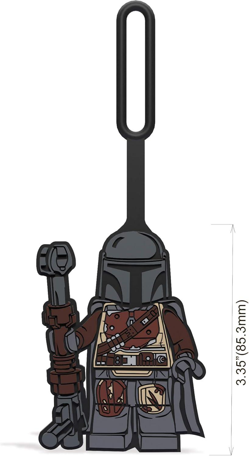 imageLego Star Wars Silicone Luggage Tag  The Mandalorian 52922 writable Surface on Back for ID Identification Measures 65 inches Long for Travel Suitcase Backpack