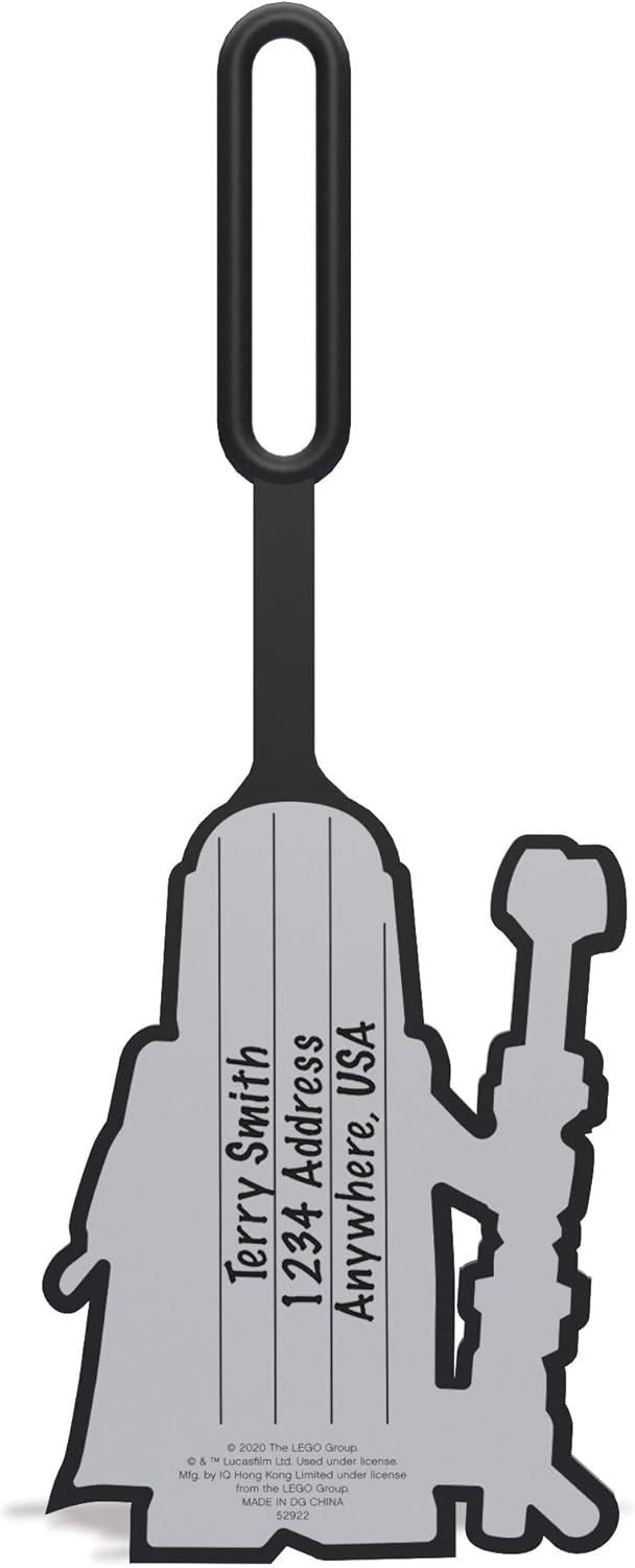 imageLego Star Wars Silicone Luggage Tag  The Mandalorian 52922 writable Surface on Back for ID Identification Measures 65 inches Long for Travel Suitcase Backpack