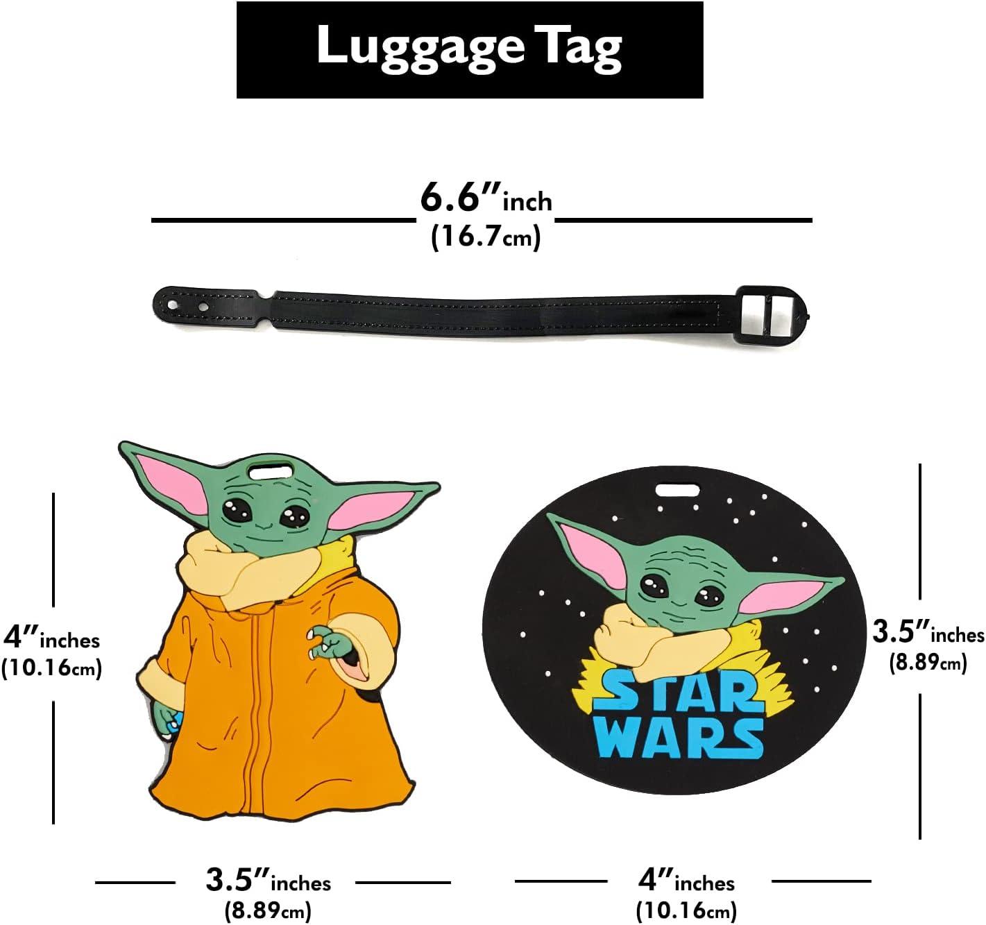 imageStar Wars The Mandalorian Grogu Luggage Tags 4Piece Set  PVC Grogu Suitcase Tags and Travel Tags  Officially Licensed