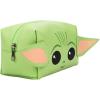 imageBig Face Grogu with Applique Ears on Green PU Cosmetic Bag