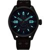 imageCitizen EcoDrive Mens Star Wars Han Solo quotSometimes I Even Amaze Myselfquot Watch Stainless Steel with Brown Leather Strap Blue Dial Luminous 43mm Model AW500903W