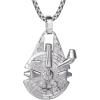 imageDisney Star Wars Millennium Falcon Pendant Stainless Steel 22quot Box Chain