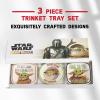 imageDisney Star Wars The Child Grogu Mini Trinket Tray Gift Set 3 Piece Jewelry Dish Ring HolderAssorted