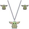 imageDisney Star Wars The Mandalorian Grogu Fashion Stud Earrings and Necklace Set Official LicenseSet 2