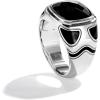 imageJewelili Star Wars Fine Jewelry The Stormtrooper Ring for Men  Silver Band  Black Enamel ampamp Black Onyx  Star Wars Gifts for Men  Jewelry with Gift Box