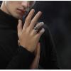 imageJewelili Star Wars Fine Jewelry The Stormtrooper Ring for Men  Silver Band  Black Enamel ampamp Black Onyx  Star Wars Gifts for Men  Jewelry with Gift Box