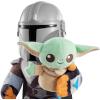imageMattel Star Wars Clan of Two The Mandalorian Plush Set with 11inch Mandalorian Soft Doll Smaller Detachable Grogu Figure ampamp Sound Feature