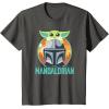 imageStar Wars The Mandalorian Fathers Day Cute Group Portrait TShirtAsphalt Grey