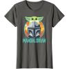 imageStar Wars The Mandalorian Fathers Day Cute Group Portrait TShirtAsphalt Grey