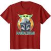 imageStar Wars The Mandalorian Fathers Day Cute Group Portrait TShirtCranberry Red