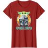 imageStar Wars The Mandalorian Fathers Day Cute Group Portrait TShirtCranberry Red