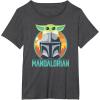 imageStar Wars The Mandalorian Fathers Day Cute Group Portrait TShirtDark Heather Grey