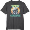 imageStar Wars The Mandalorian Fathers Day Cute Group Portrait TShirtDark Heather Grey