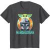 imageStar Wars The Mandalorian Fathers Day Cute Group Portrait TShirtDark Heather Grey