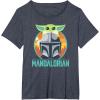 imageStar Wars The Mandalorian Fathers Day Cute Group Portrait TShirtHeather Blue
