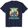 imageStar Wars The Mandalorian Fathers Day Cute Group Portrait TShirtNavy Blue