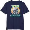 imageStar Wars The Mandalorian Fathers Day Cute Group Portrait TShirtNavy Blue