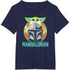 imageStar Wars The Mandalorian Fathers Day Cute Group Portrait TShirtNavy Blue