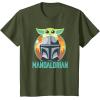 imageStar Wars The Mandalorian Fathers Day Cute Group Portrait TShirtOlive Green
