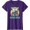 imageStar Wars The Mandalorian Fathers Day Cute Group Portrait TShirtPurple