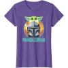 imageStar Wars The Mandalorian Fathers Day Cute Group Portrait TShirtPurple Heather