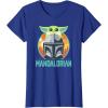 imageStar Wars The Mandalorian Fathers Day Cute Group Portrait TShirtRoyal Blue