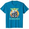 imageStar Wars The Mandalorian Fathers Day Cute Group Portrait TShirtSapphire Blue