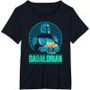 imageStar Wars The Mandalorian Fathers Day Dadalorian Retro TShirtBlack