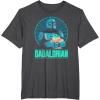 imageStar Wars The Mandalorian Fathers Day Dadalorian Retro TShirtDark Heather Grey