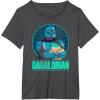 imageStar Wars The Mandalorian Fathers Day Dadalorian Retro TShirtDark Heather Grey