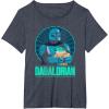 imageStar Wars The Mandalorian Fathers Day Dadalorian Retro TShirtHeather Blue