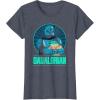 imageStar Wars The Mandalorian Fathers Day Dadalorian Retro TShirtHeather Blue