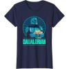 imageStar Wars The Mandalorian Fathers Day Dadalorian Retro TShirtNavy Blue