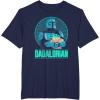 imageStar Wars The Mandalorian Fathers Day Dadalorian Retro TShirtNavy Blue