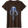 imageStar Wars The Mandalorian Mythosaur Skull Vintage Logo TShirtBrown