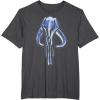 imageStar Wars The Mandalorian Mythosaur Skull Vintage Logo TShirtDark Heather Grey