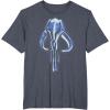 imageStar Wars The Mandalorian Mythosaur Skull Vintage Logo TShirtHeather Blue