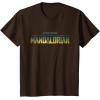 imageStar Wars The Mandalorian Season 3 Logo Grogu Disney TShirtBrown
