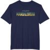 imageStar Wars The Mandalorian Season 3 Logo Grogu Disney TShirtNavy Blue